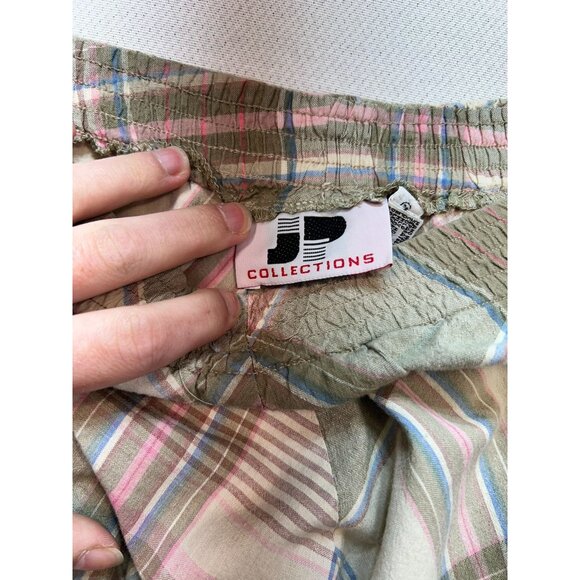 JP Collections Pleated Preppy Skirt Womens 26 Brown Plaid Knee Length Retro 90s - Picture 2 of 11